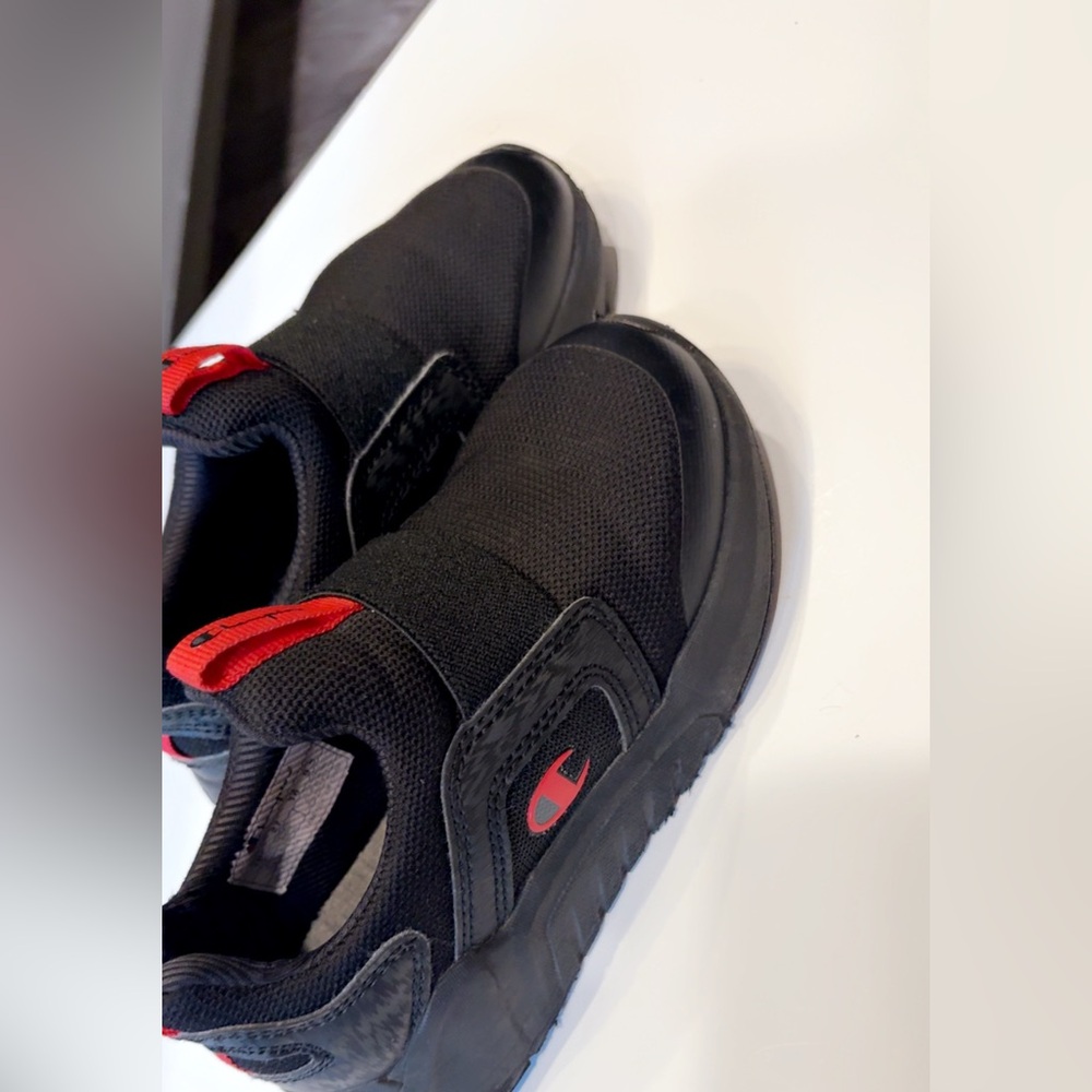Champion Kids' Black and Red Slip-On Sneakers